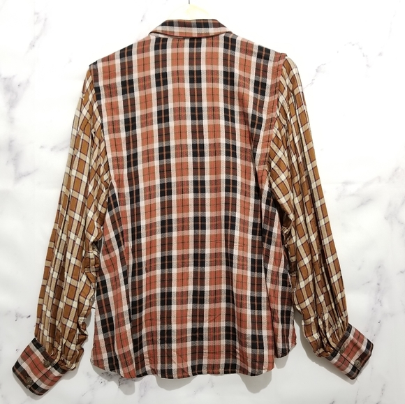 New FREE PEOPLE plaid Button Down Shirt - Picture 3 of 8